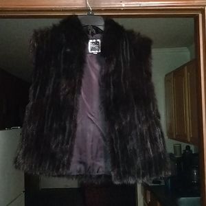 Ladies size medium SAGA BLACK MInx fur vest